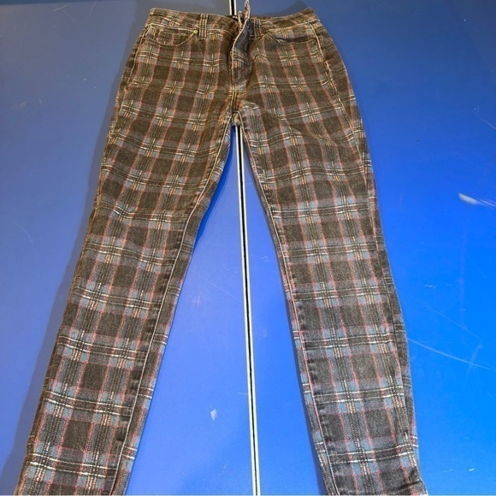 Paige Hoxton Ankle Black Atlantic Tartan‎ Plaid Denim Jeans Women's Size 29
